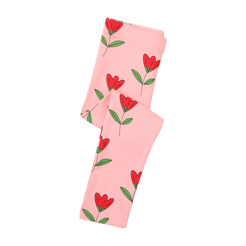 Girls leggings with playful floral pattern Mune Fashion