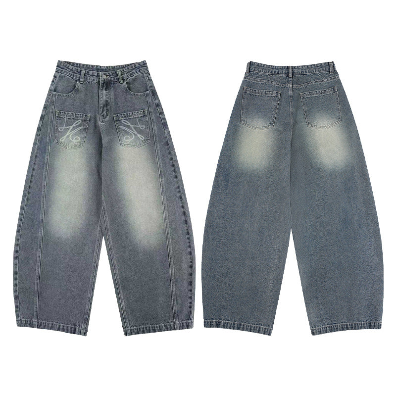 Women's extreme wide balloon jeans in palazzo cut with patch pockets Mune Fashion