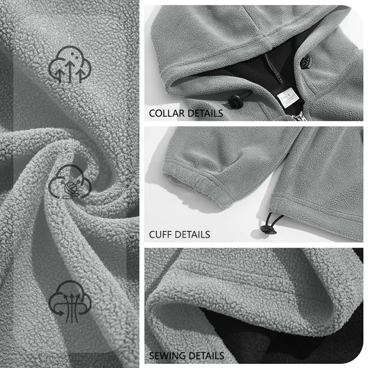 Men's fleece hoodie with half zipper, kangaroo pocket, and adjustable hood Mune Fashion
