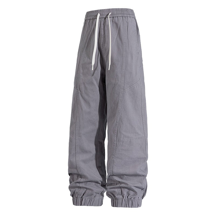 Men's Oversized Utility Jogging Pants made of sturdy cotton blend with drawstring waistband, side cargo pockets & ribbed cuffs Mune Fashion