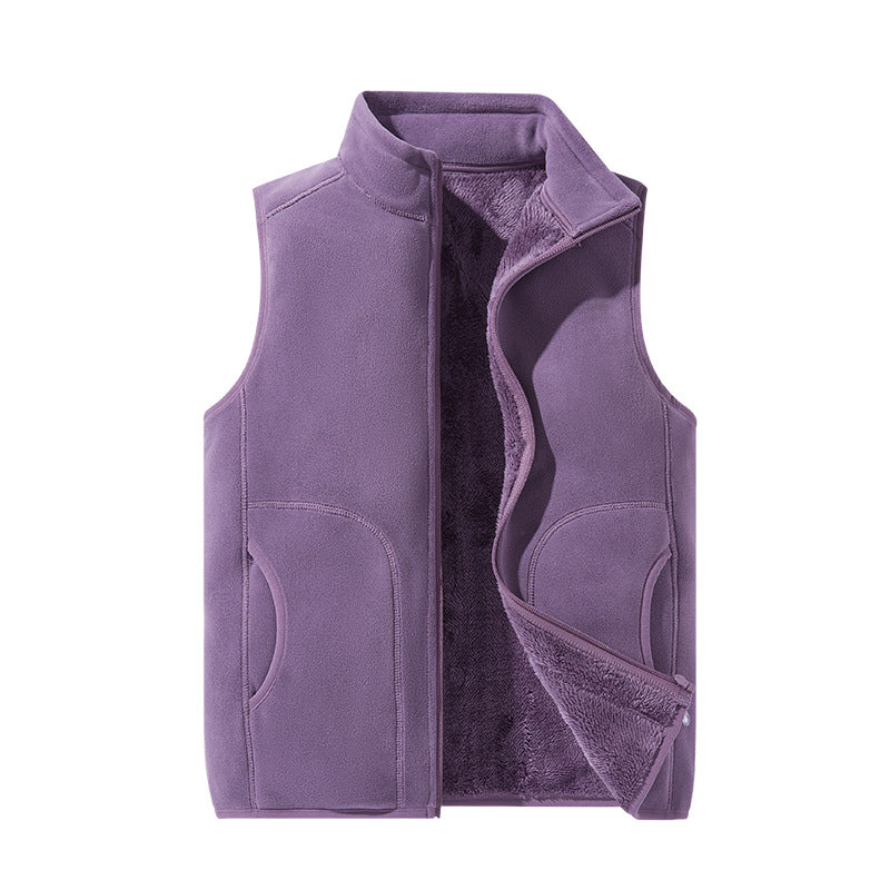 Women's lightweight microfleece vest with full zip, high collar, and soft teddy lining Mune Fashion