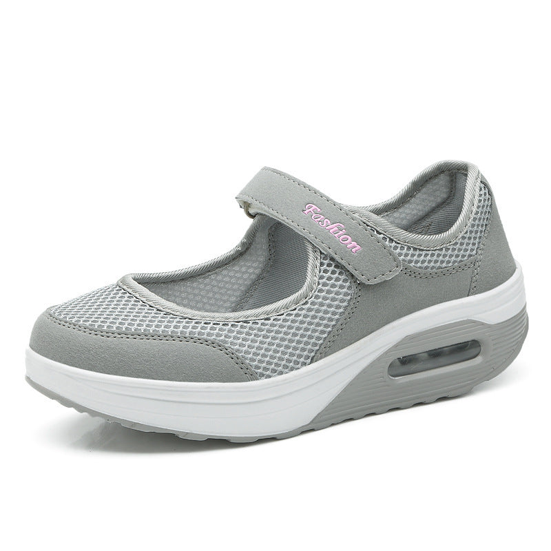 Ladies sporty Mary-Jane wedge sneakers with air cushion and breathable mesh Mune Fashion