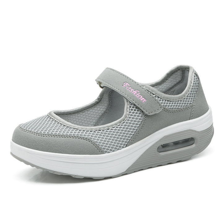 Ladies sporty Mary-Jane wedge sneakers with air cushion and breathable mesh Mune Fashion