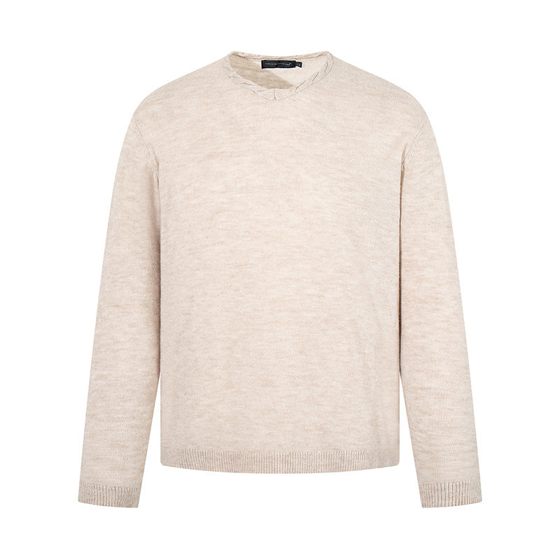 Men's fine knit sweater with round neck, loose fit and ribbed hem Mune Fashion