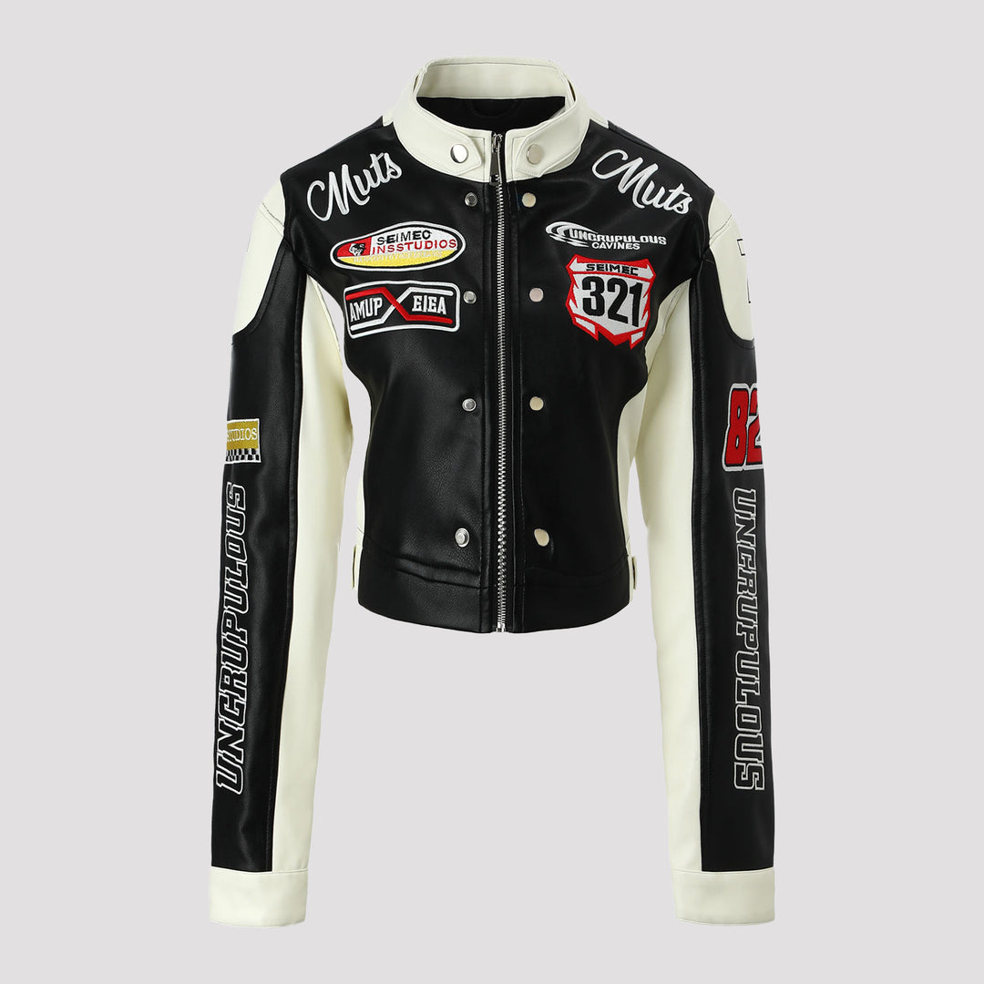 Women Sporty Leather Jacket Mune Fashion