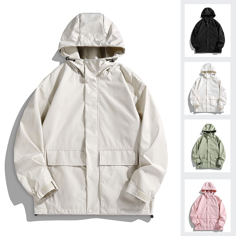 Unisex Waterproof Hooded Transition Jacket with Adjustable Hood & Utility Pockets Mune Fashion