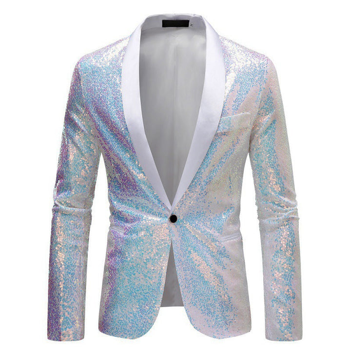 Mune Fashion Men's Sequin Blazer with Shawl Collar