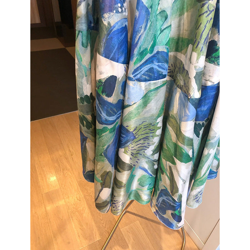 Ladies Elegant and Airy Blouse Combination with Maxi Skirt Drune