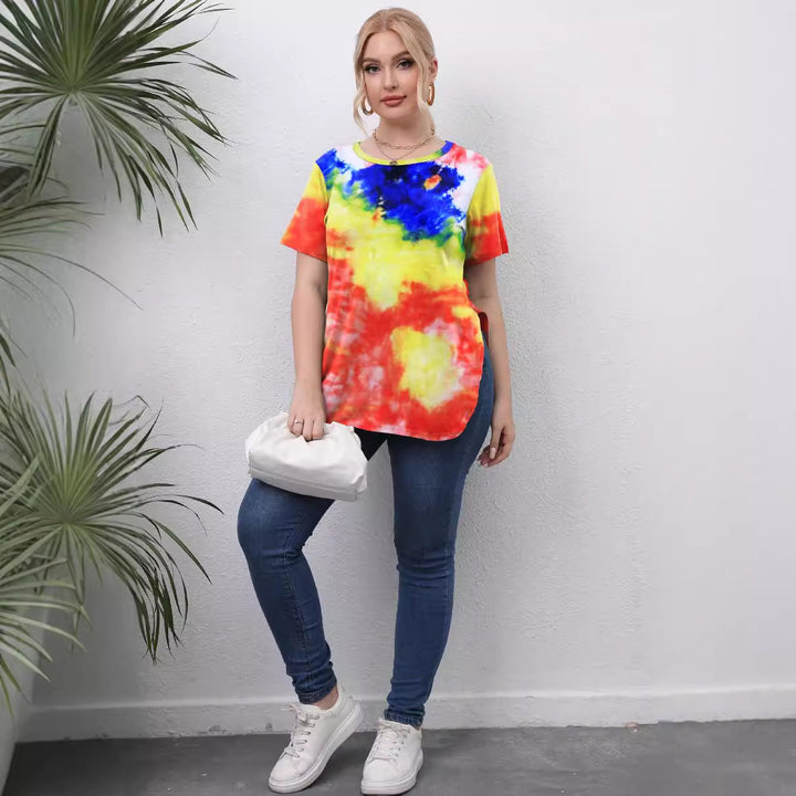 Women's casual T-shirt with modern tie-dye design Mune Fashion