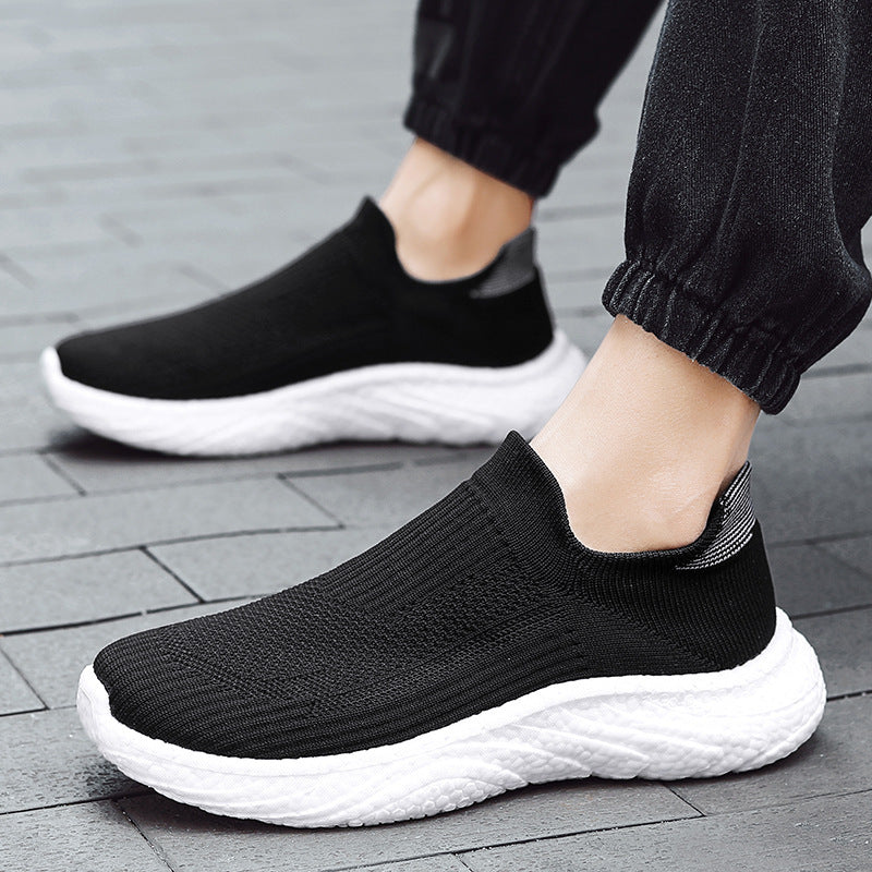 Women's seamless knit entry shoe with sock-like shaft and responsive wave cushioning sole Mune Fashion