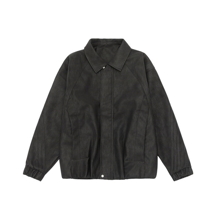 Unisex Boxy Shirt Jacket with concealed press stud placket, raglan seams and elastic hem Mune Fashion