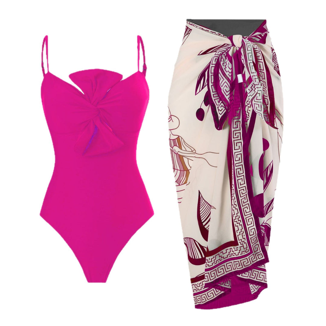 Women's swimsuit with elegant wrap design and floral pareo Mune Fashion