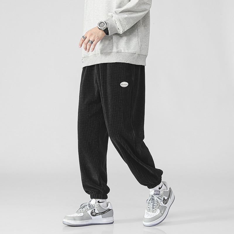 Men's cord jogger pants with wide rib structure, elastic waistband and cuffs Mune Fashion