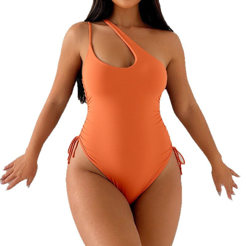 Women's One-Sided Cut Swimsuit with Adjustable Side Straps Mune Fashion