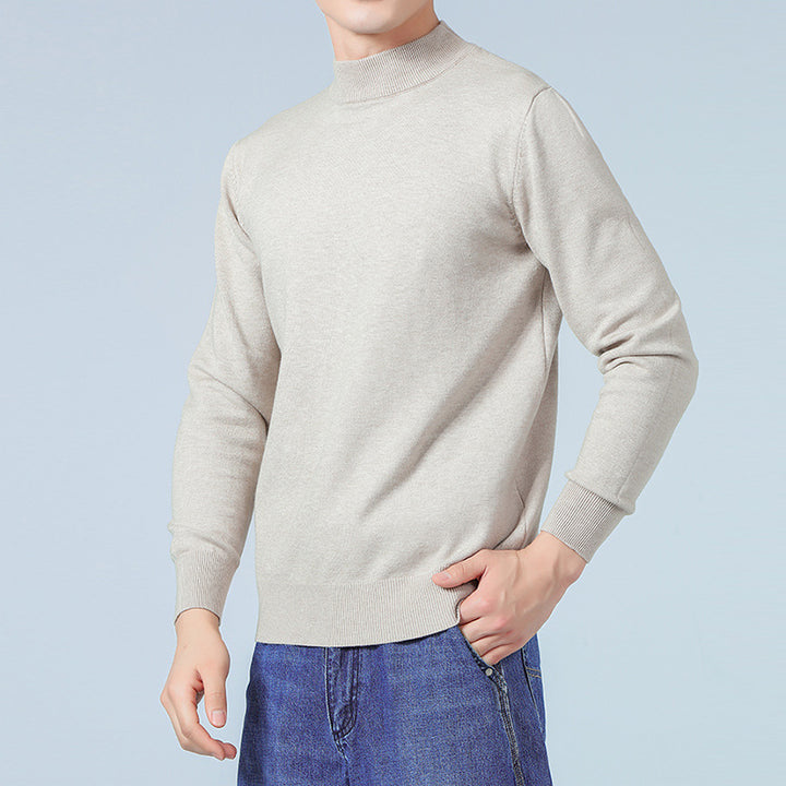 Men's Fine Mockneck Sweater made of high-quality fine knit with ribbed finishes Mune Fashion