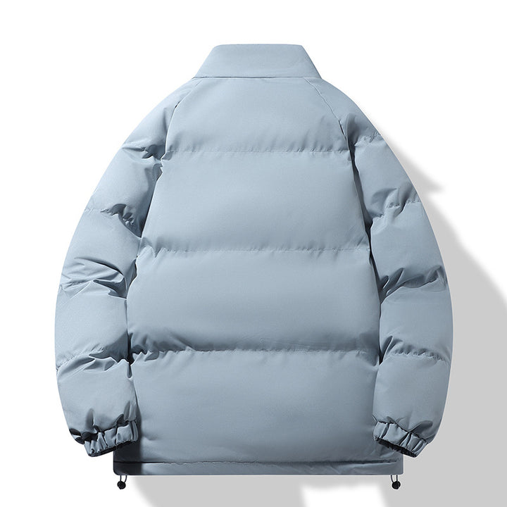 Men's Fashion Thermo-Padded Short Jacket in Boxy Cut with Ribbed Collar Mune Fashion