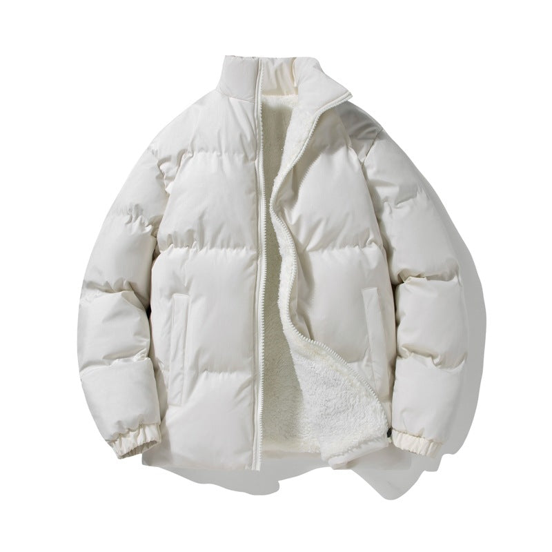 Men's Padded Oversize Quilted Jacket with Teddy Lining and High Stand-Up Collar Mune Fashion