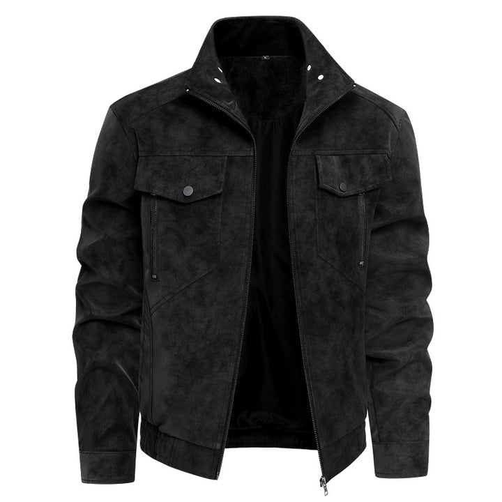 Men's Fashion Faux Leather Jacket with Practical Pockets Mune Fashion