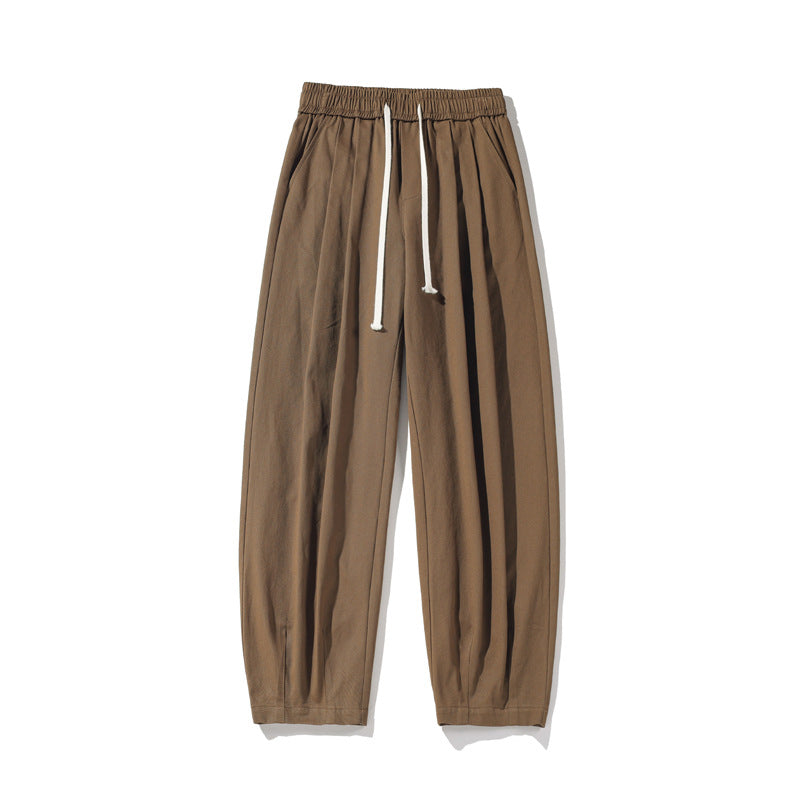 Men Wide-Cut Palazzo Lounge Pants with Drawstring, High Waist and Flowing Cotton Blend Mune Fashion