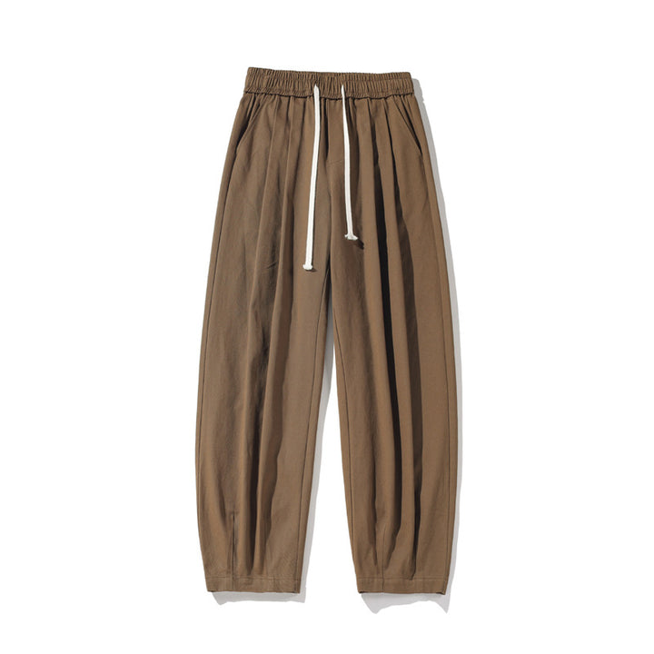 Men Wide-Cut Palazzo Lounge Pants with Drawstring, High Waist and Flowing Cotton Blend Mune Fashion