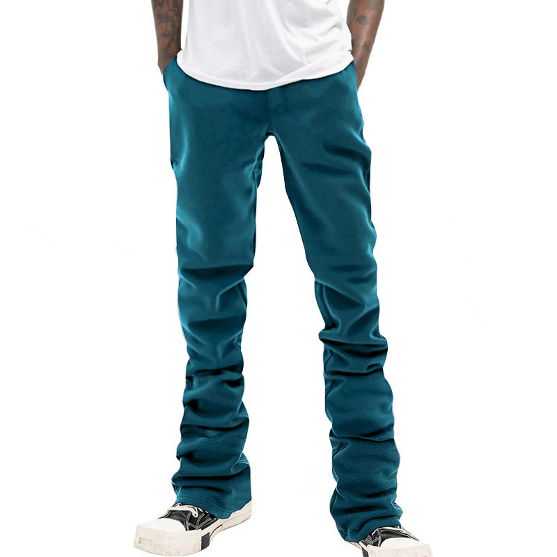 Men's Loose-Fit Fleece Jogging Pants with Drawstring, Side Pockets & Straight Leg Mune Fashion