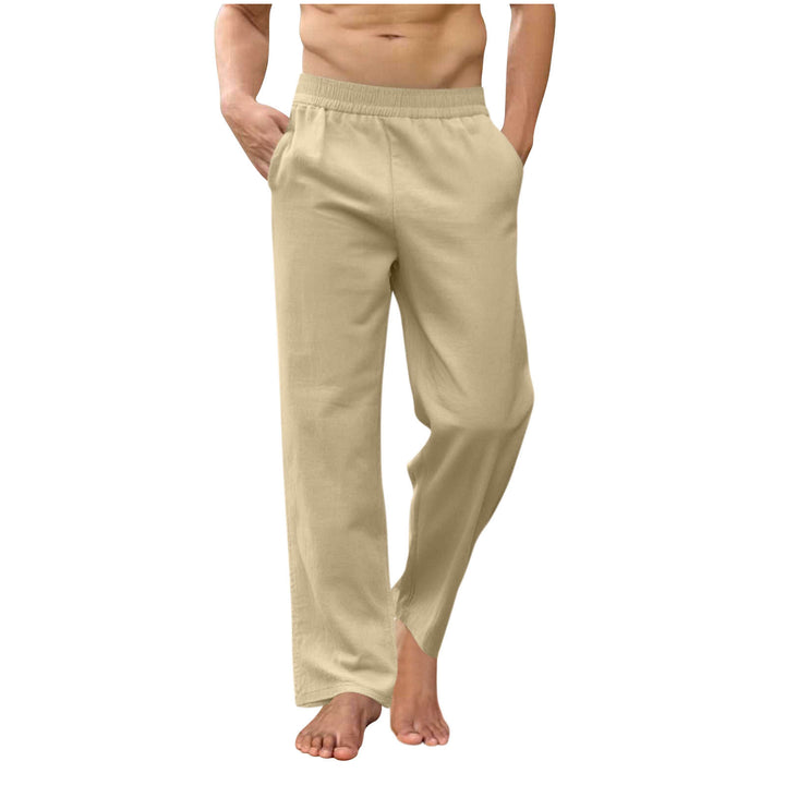 Men's loose lounge pants with elastic waistband, side pockets and side ankle slits Mune Fashion