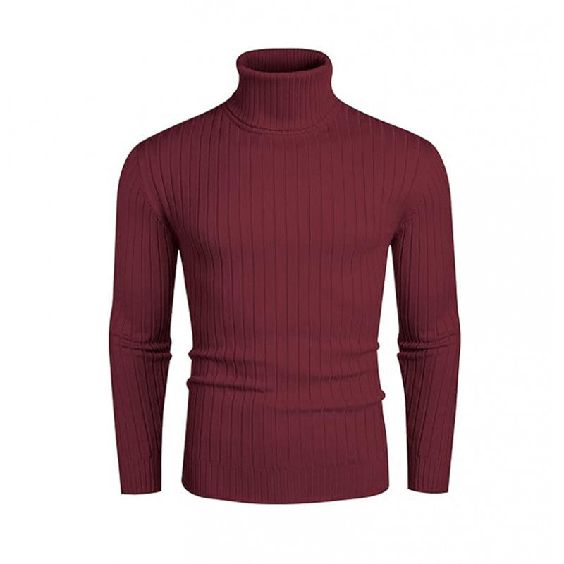 Men's ribbed fine-knit turtleneck sweater Slim Fit Mune Fashion