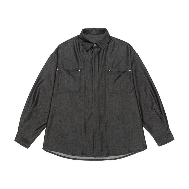 Men's overshirt made from heavy twill quality with concealed placket and chest pockets Mune Fashion