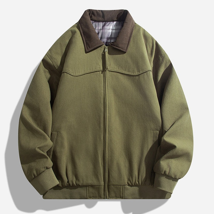 Men's Casual Quilted Jacket with Collar Mune Fashion