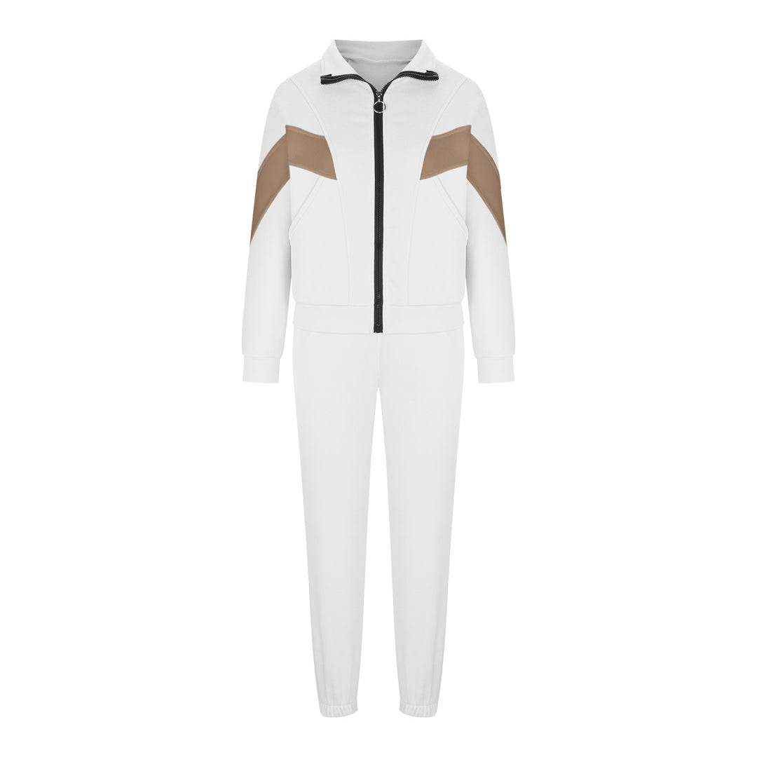 Women's athletic training set with ring zipper, inset pockets, and contrasting arm panels Mune Fashion
