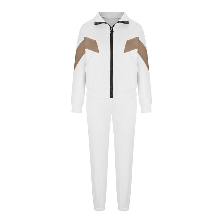Women's athletic training set with ring zipper, inset pockets, and contrasting arm panels Mune Fashion