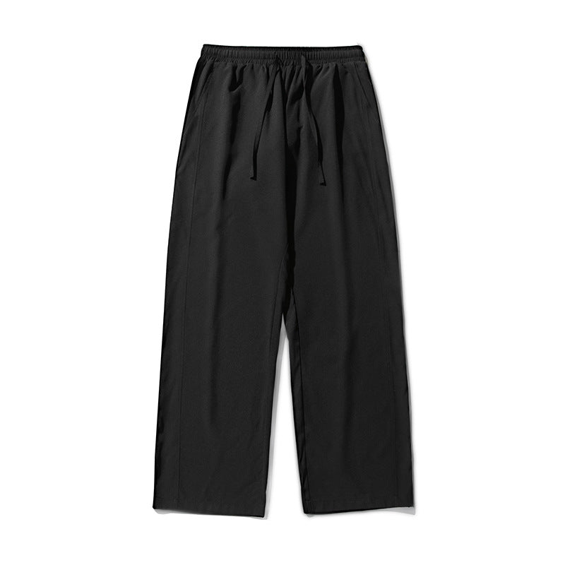 Unisex locker cut palazzo casual pants made of lightweight twill with elastic waistband and drawstring Mune Fashion