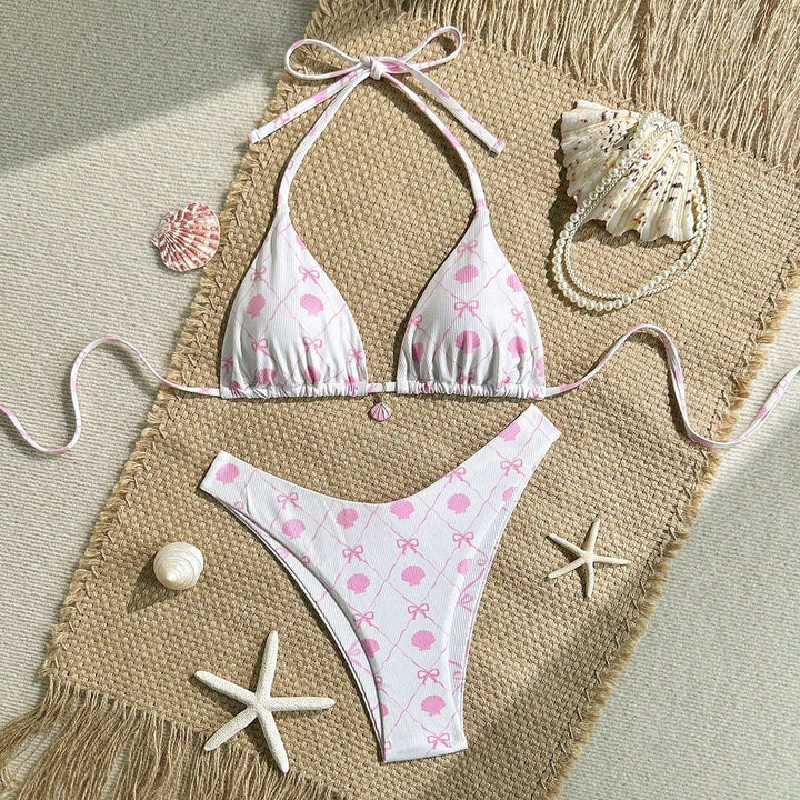 Women's Triangle Bikini with Playful Shell Design Mune Fashion