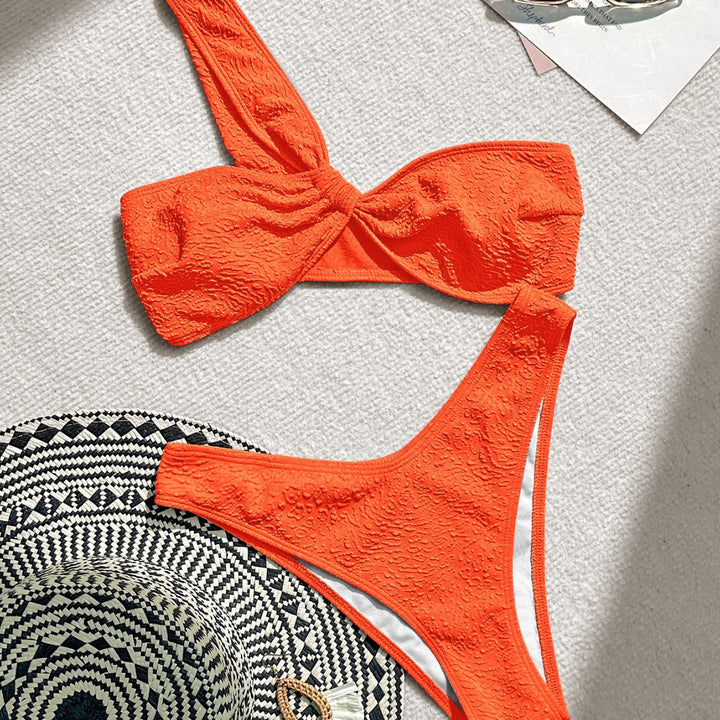 Women Bandeau Bikini with unique textured design Mune Fashion
