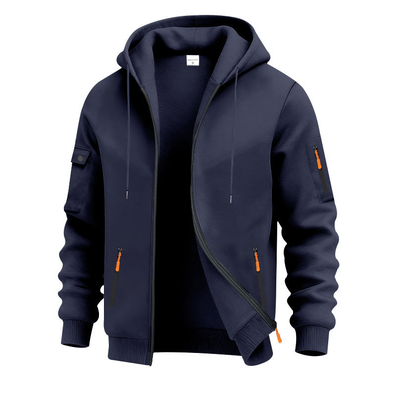Men's nano technical hooded jacket with zipper, zip pockets and arm pocket Mune Fashion