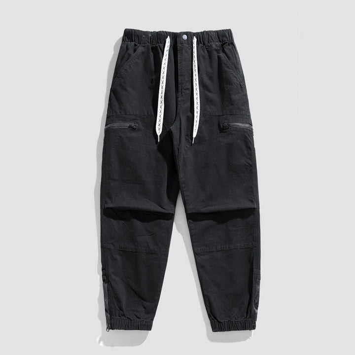 Men's utility cargo pants with elastic waistband, drawstring and zip pockets Drune