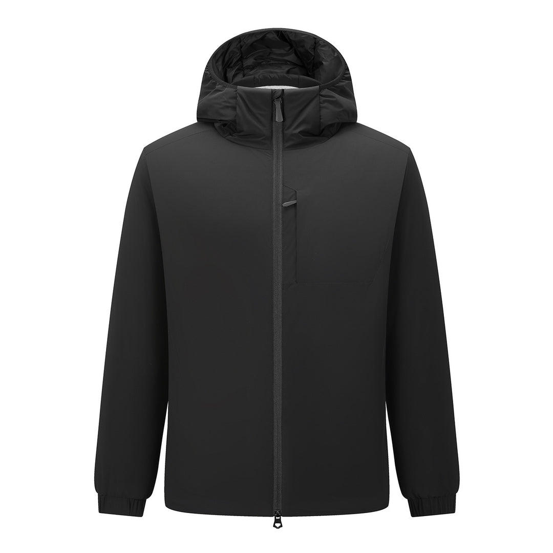 Men's Lightweight Waterproof Softshell Rain Jacket with Hood and Hidden Chest Pocket Mune Fashion