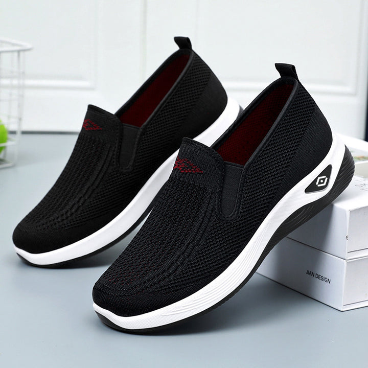 Women nan breathable knitted slip-on leisure shoe with cushioning EVA sole Mune Fashion