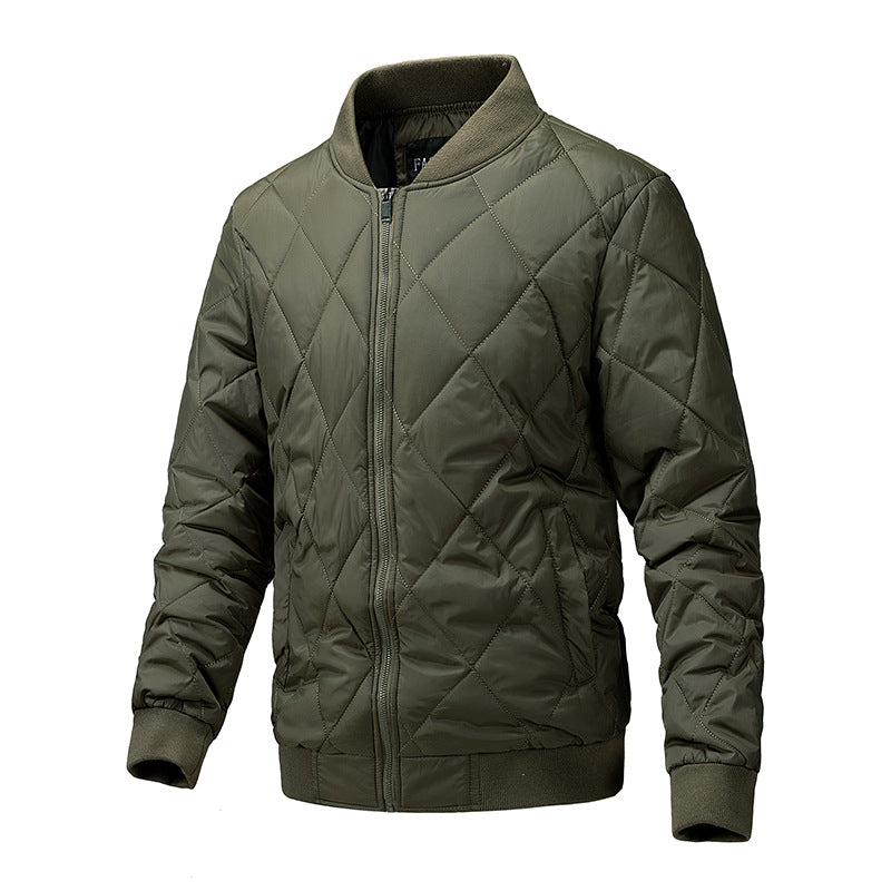Men's quilted bomber jacket with light thermal insulation and ribbed cuffs Mune Fashion