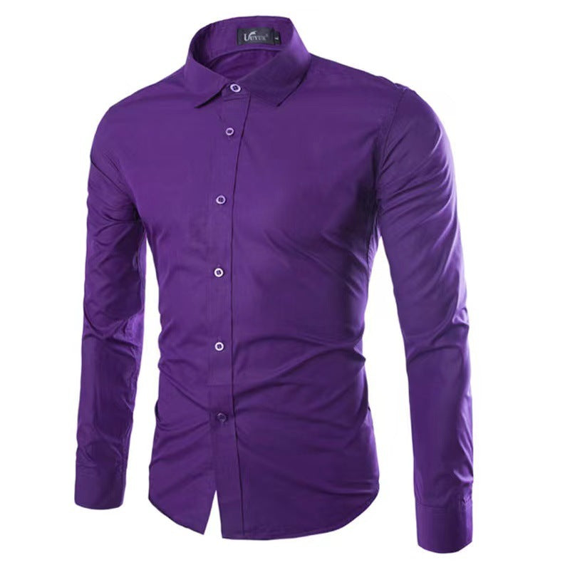 Men's tailored business shirt with Kent collar and elastic cotton stretch quality Mune Fashion