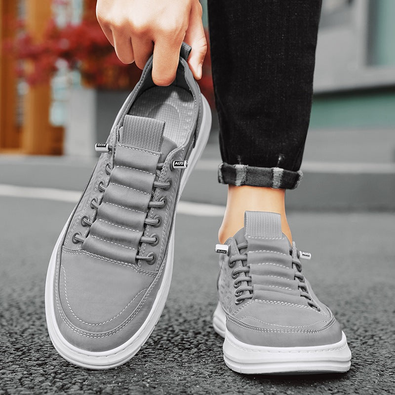 Men's Lightweight Sneakers with Low Cut, Embossed Pattern, Air-Cushioned Sole and Padded Entry Mune Fashion