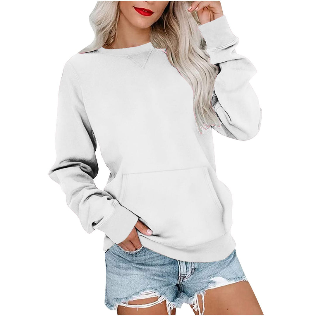 Women's Loose Sweatshirt with Round Neckline and Kangaroo Pocket Mune Fashion