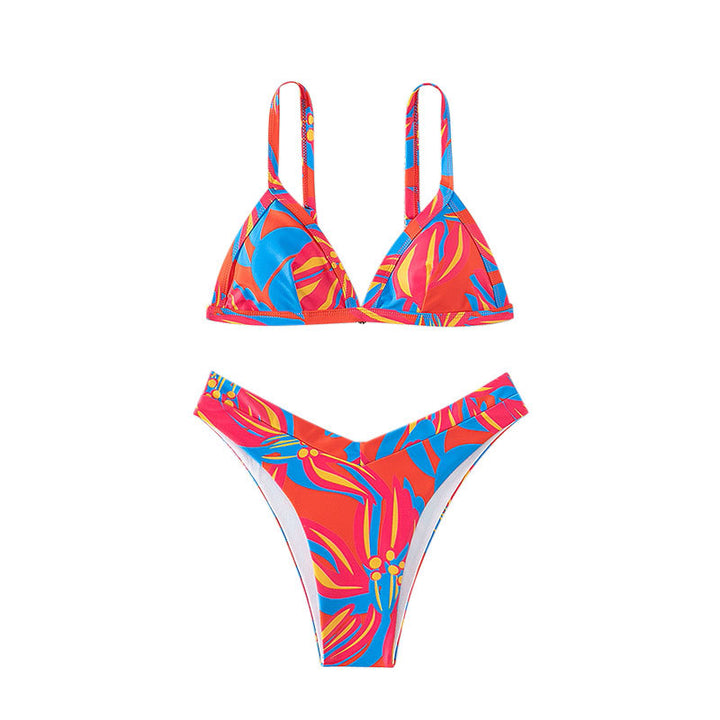 Women's triangle bikini with floral pattern and high-cut briefs Mune Fashion
