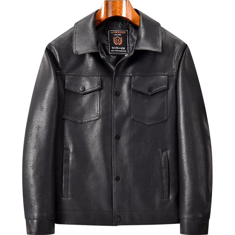 Men's Elegant Leather Jacket Mune Fashion