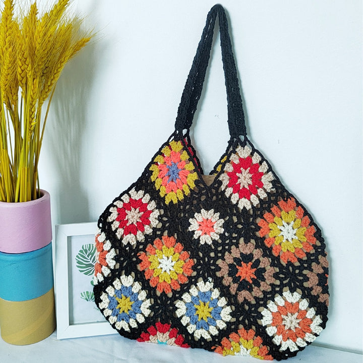 Women Handmade Crochet Shopper Bag Mune Fashion