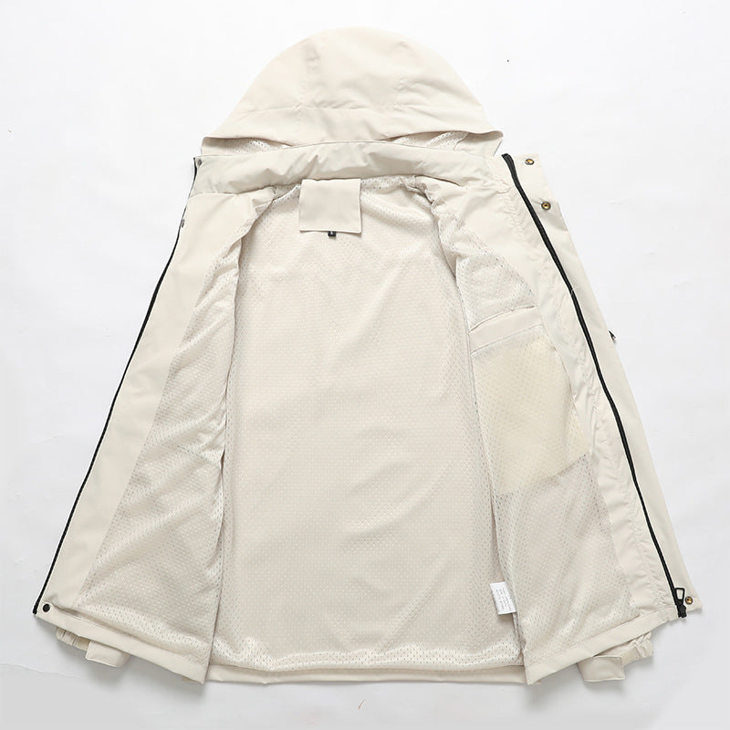Men's waterproof outdoor jacket with hood, multifunctional pockets and breathable mesh lining Mune Fashion