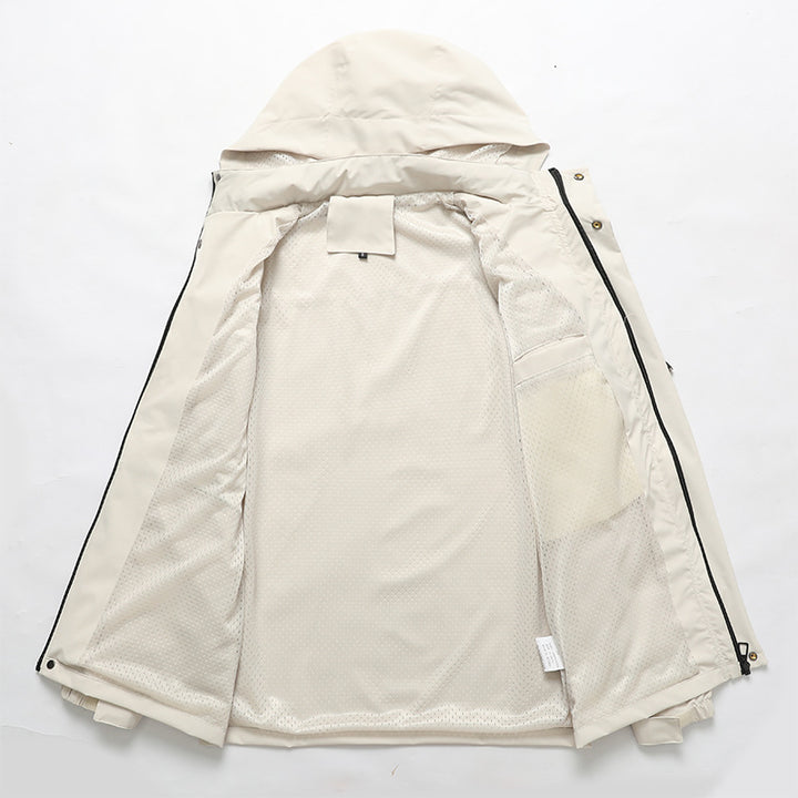 Men's waterproof outdoor jacket with hood, multifunctional pockets and breathable mesh lining Mune Fashion