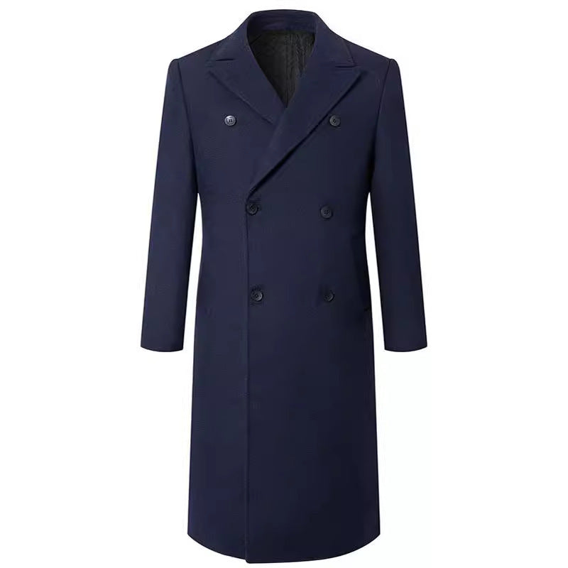 Men's Double-Breasted City Coat made of Wool Blend with Tailored Silhouette Mune Fashion