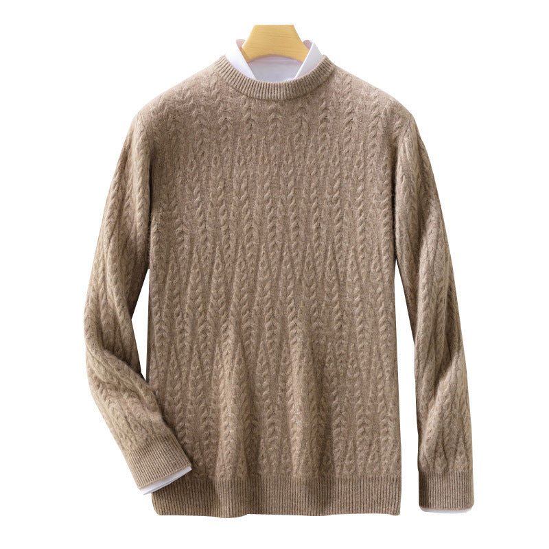 Men's premium cable knit sweater with round neck and merino blend Mune Fashion