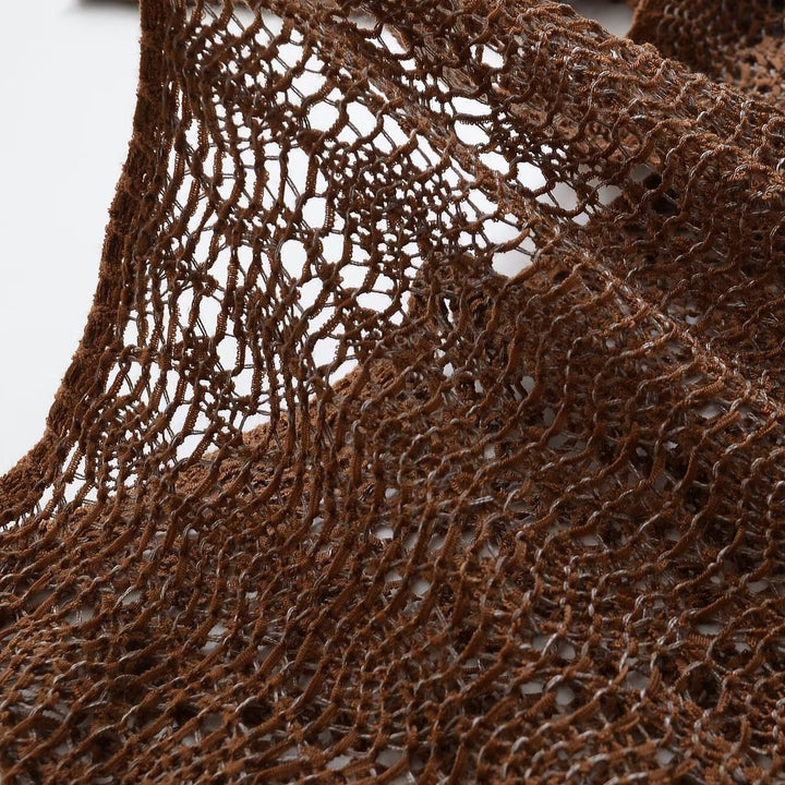 Women's Loose Crocheted Cropped Sweater with Wide Fit Mune Fashion